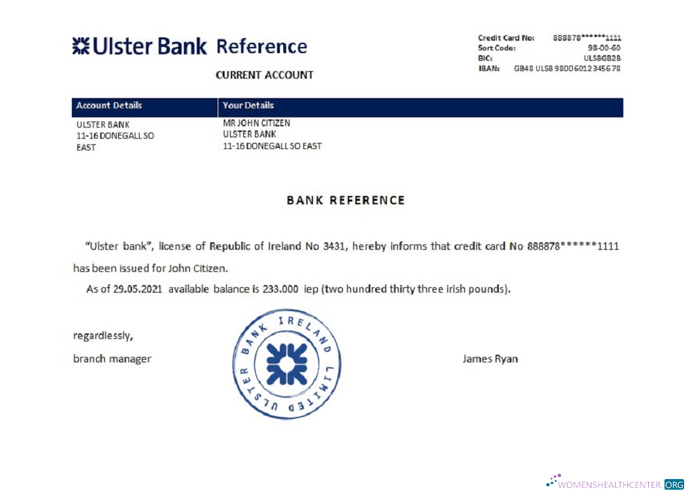 Download Ireland Ulster bank reference Photoshop template